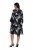 Ulla Popken 852959 Robe fleurie à manches 3/4 Noir - Robes midi - Robes midi grande taille