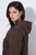 Ulla Popken 853577 Veste en polaire maille à capuche et imprimé Brun acajou - Vêtements en laine polaire - 