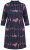 Ulla Popken 853590 Robe en jersey imprimée à manches 3/4 Bleu marine - Robes - Robes pour toutes les tailles