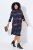 Ulla Popken 853590 Robe en jersey imprimée à manches 3/4 Bleu marine - Robes - Robes pour toutes les tailles