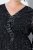 Ulla Popken 853620 Robe mi-longue à imprimé animal et manches 3/4 Noir - Robes midi - Robes midi grande taille