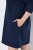 Ulla Popken 853652 Robe en velours à capuche Bleu marine - Robes de soirée - Robes de soirée grande taille
