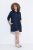 Ulla Popken 853652 Robe en velours à capuche Bleu marine - Robes de soirée - Robes de soirée grande taille