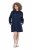Ulla Popken 853652 Robe en velours à capuche Bleu marine - Robes de soirée - Robes de soirée grande taille