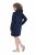 Ulla Popken 853652 Robe en velours à capuche Bleu marine - Robes de soirée - Robes de soirée grande taille