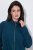 Ulla Popken 853668 Veste polaire à col montant Pétrole - Vêtements en laine polaire - 