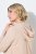 Ulla Popken 853669 Robe en maille à manches longues et capuche Beige - Robes midi - Robes midi grande taille