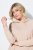 Ulla Popken 853669 Robe en maille à manches longues et capuche Beige - Robes midi - Robes midi grande taille