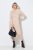 Ulla Popken 853669 Robe en maille à manches longues et capuche Beige - Robes midi - Robes midi grande taille