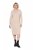 Ulla Popken 853669 Robe en maille à manches longues et capuche Beige - Robes midi - Robes midi grande taille