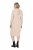 Ulla Popken 853669 Robe en maille à manches longues et capuche Beige - Robes midi - Robes midi grande taille