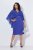Ulla Popken 853675 Robe en mousseline à manches 3/4 Bleu - Robes de soirée - Robes de soirée grande taille