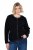 Ulla Popken 853685 Veste teddy courte à passepoils effet cuir Noir - Vestes - Vestes femme grande taille