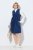 Ulla Popken 853697 Robe en velours côtelé sans manches à col V Bleu marine - Robes d'été - Robes d'été grande taille