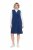 Ulla Popken 853697 Robe en velours côtelé sans manches à col V Bleu marine - Robes d'été - Robes d'été grande taille