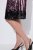 Ulla Popken 853768 Robe à sequins rayée Noir - Robes de soirée - Robes de soirée grande taille