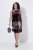Ulla Popken 853768 Robe à sequins rayée Noir - Robes de soirée - Robes de soirée grande taille