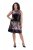Ulla Popken 853768 Robe à sequins rayée Noir - Robes de soirée - Robes de soirée grande taille