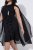 Ulla Popken 853774 Robe à volants Noir - Robes de soirée - Robes de soirée grande taille