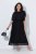Ulla Popken 854031 Robe en mousseline à manches courtes Noir - Robes de soirée - Robes de soirée grande taille