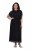 Ulla Popken 854031 Robe en mousseline à manches courtes Noir - Robes de soirée - Robes de soirée grande taille