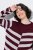 Ulla Popken 854095 Robe en maille rayée Bordeaux - Robes - Robes pour toutes les tailles