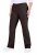 Ulla Popken 854910 Pantalon stretch chaud à taille élastique Brun acajou - Pantalons en tissu - Pantalons fluides femme grande taille