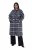 Ulla Popken 855250 Manteau en laine asymétrique à large col Gris chiné - Manteaux - Manteaux femme grande taille