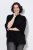 Ulla Popken 855277 Poncho en maille à ourlet pointu et col bateau Noir - Ponchos & capes - 