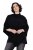 Ulla Popken 855277 Poncho en maille à ourlet pointu et col bateau Noir - Ponchos & capes - 