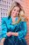 Ulla Popken 855499 Blazer en velours à strass Turquoise - Blazers - Blazers grande taille pour femme