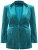 Ulla Popken 855499 Blazer en velours à strass Turquoise - Blazers - Blazers grande taille pour femme