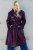 Ulla Popken 855617 Trench effet cuir à ceinture nouée Bordeaux - Manteaux - Manteaux femme grande taille