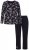 Ulla Popken 856134 Pyjama à fleurs Noir - Pyjamas/vêtements de détente - 