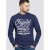 D555 Austin Long Sleeve T-shirt Navy - T-shirts - T-shirts Homme Grande Taille