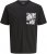 Jack & Jones Split Pocket Print T-Shirt Black - T-shirts - T-shirts Homme Grande Taille
