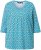 Ulla Popken Flower Print 3/4 Sleeve A-Line Tee Deep Aqua - T-shirts imprimés pour femme - 