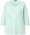 Ulla Popken Metallic Lettering 3/4 Sleeve Tee Mint Green - T-shirts imprimés pour femme - 