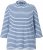 Ulla Popken Striped 3/4 Sleeve Turtleneck Tee Light Blue - T-shirts imprimés pour femme - 