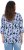 Ulla Popken Floral Print 3/4 Sleeve V-Neck Tee Navy Blue - T-shirts imprimés pour femme - 