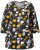 Ulla Popken Graphic Print 3/4 Sleeve Tee Black - T-shirts imprimés pour femme - 