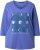 Ulla Popken Meet Me In The Moonlight 3/4 Sleeve Graphic Tee Atlantic Blue - T-shirts imprimés pour femme - 