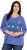 Ulla Popken Meet Me In The Moonlight 3/4 Sleeve Graphic Tee Atlantic Blue - T-shirts imprimés pour femme - 