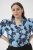 Kaffe Curve Sasja Blouse à manches longues Blue Snake Flower - Blouses et tuniques - 