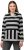Ulla Popken Mixed Stripe Long Sleeve Hoodie Black - Sweatshirts & hoodies - 