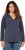 Ulla Popken Open Edged Long Sleeve V-Neck Hoodie Navy - Sweatshirts & hoodies - 