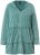 Ulla Popken Tiered Flounce Panel Zip Up Hoodie Green - Sweatshirts & hoodies - 