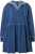 Ulla Popken Indigo Dyed Flounce Panel Hoodie Blue - Sweatshirts & hoodies - 