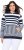 Ulla Popken Oversized Striped Long Sleeve Hoodie Ink Blue - Sweatshirts & hoodies - 