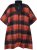 Ulla Popken Oversized Plaid Wing Collar Poncho Red Orange - Vestes - 